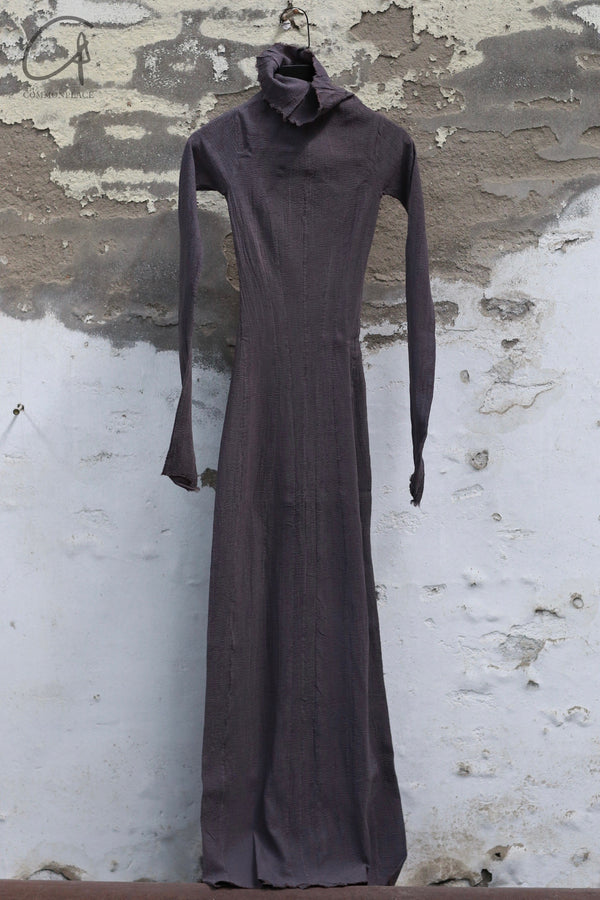 Marc Le Bihan 21915 Silk Shrinkage Stretch One-Piece Dress Collection French High-Level Handmade MLB-21915-MOKA PMLB4